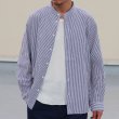 画像2: ワンウォッシュ バンドカラー L/S テーパードシャツ【MADE IN JAPAN】『日本製』/ Upscape Audience (2)