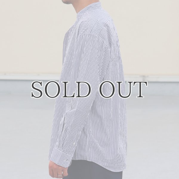 画像5: ワンウォッシュ バンドカラー L/S テーパードシャツ【MADE IN JAPAN】『日本製』/ Upscape Audience (5)