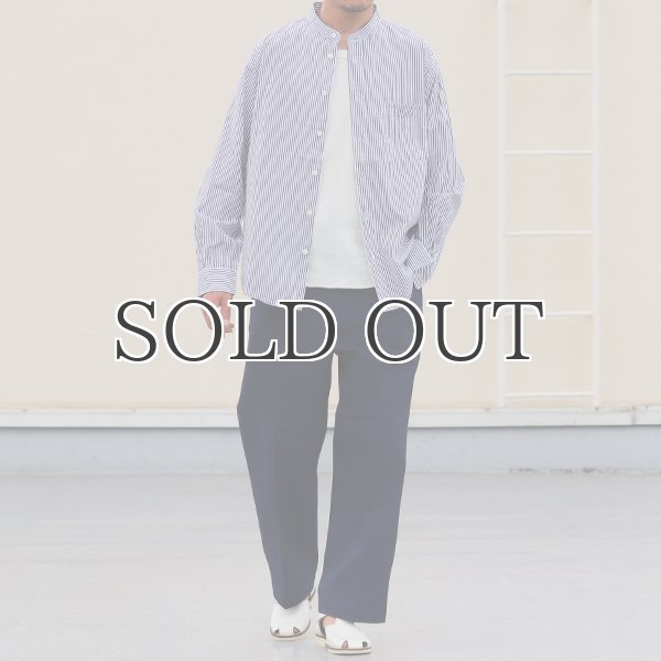 画像7: ワンウォッシュ バンドカラー L/S テーパードシャツ【MADE IN JAPAN】『日本製』/ Upscape Audience (7)