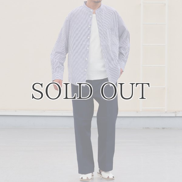 画像8: ワンウォッシュ バンドカラー L/S テーパードシャツ【MADE IN JAPAN】『日本製』/ Upscape Audience (8)