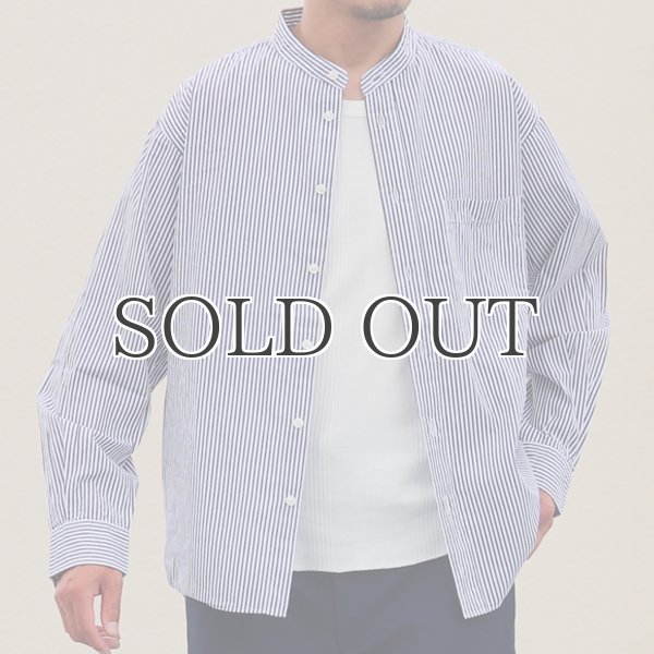 画像9: ワンウォッシュ バンドカラー L/S テーパードシャツ【MADE IN JAPAN】『日本製』/ Upscape Audience (9)