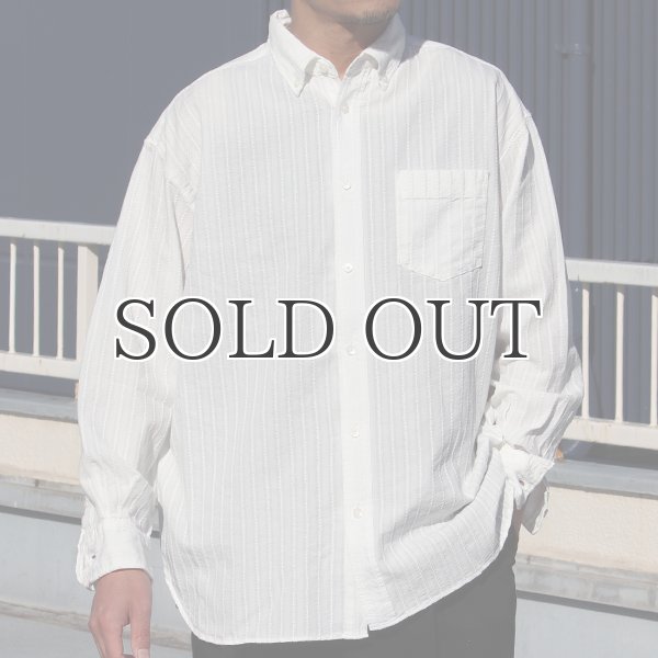 画像3: レノクロス（からみ織）ボタンダウン ボクシーAライン 長袖シャツ【MADE IN JAPAN】『日本製』/ Upscape Audience (3)