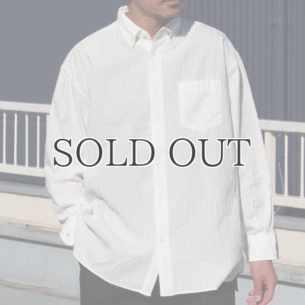 画像4: レノクロス（からみ織）ボタンダウン ボクシーAライン 長袖シャツ【MADE IN JAPAN】『日本製』/ Upscape Audience (4)