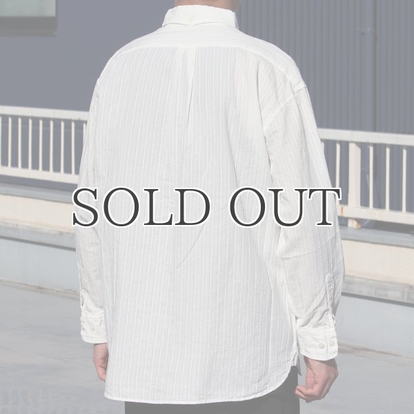 画像6: レノクロス（からみ織）ボタンダウン ボクシーAライン 長袖シャツ【MADE IN JAPAN】『日本製』/ Upscape Audience (6)