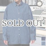 画像: 「備後」 7オンス ムラデニム 釦ダウン ボク シーAライン 長袖シャツ【MADE IN JAPAN】『日本製』/ Upscape Audience