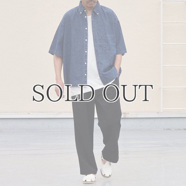 画像6: 「備後」 7オンス ムラデニム 釦ダウン ボク シーAライン ハーフスリーブシャツ【MADE IN JAPAN】『日本製』/ Upscape Audience (6)