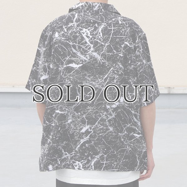 画像5: 「丹後」 レーヨンライク ピーチファイユ ブラッシュ&マーブルパターン オープンカラー ハーフスリーブシャツ【MADE IN JAPAN】『日本製』/ Upscape Audience (5)