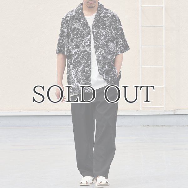 画像7: 「丹後」 レーヨンライク ピーチファイユ ブラッシュ&マーブルパターン オープンカラー ハーフスリーブシャツ【MADE IN JAPAN】『日本製』/ Upscape Audience (7)
