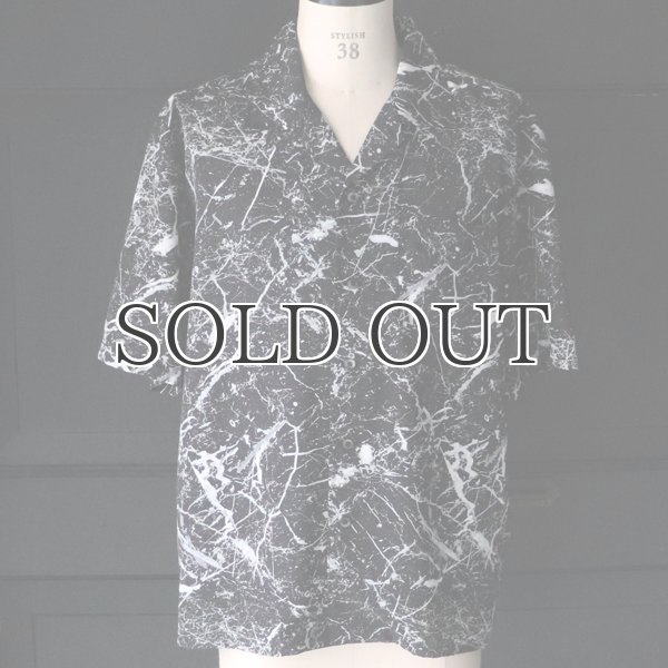 画像8: 「丹後」 レーヨンライク ピーチファイユ ブラッシュ&マーブルパターン オープンカラー ハーフスリーブシャツ【MADE IN JAPAN】『日本製』/ Upscape Audience (8)