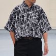 画像3: 「丹後」レーヨンライク ピーチファイユ ネオン&リーフパターン レギュラーカラー ハーフスリーブシャツ【MADE IN JAPAN】『日本製』/ Upscape Audience (3)