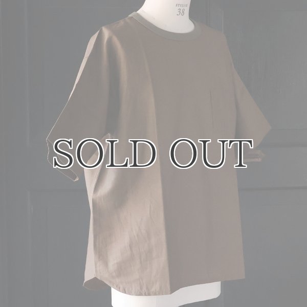 画像15: 「遠州」綿麻シーチング グラスポケット付 ヘムラウンド ハーフスリーブ フハクTシャツ【MADE IN JAPAN】『日本製』/ Upscape Audience (15)