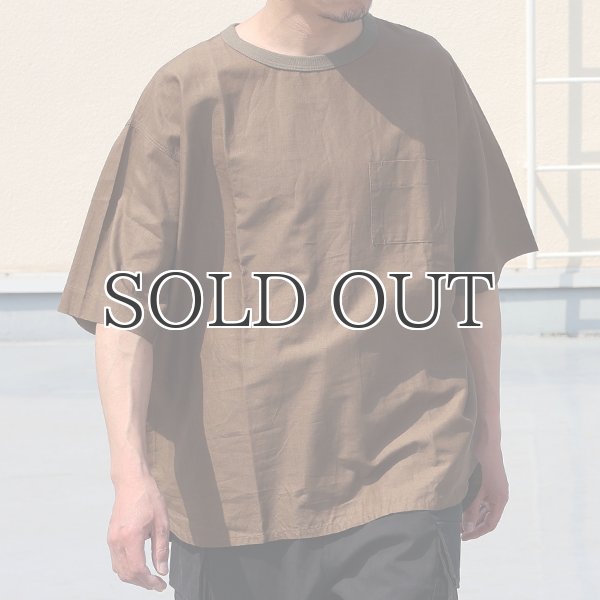 画像3: 「遠州」綿麻シーチング グラスポケット付 ヘムラウンド ハーフスリーブ フハクTシャツ【MADE IN JAPAN】『日本製』/ Upscape Audience (3)