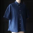 画像14: 「備後」 6オンス ムラデニム 釦ダウン ボク シーAライン ハーフスリーブシャツ【MADE IN JAPAN】『日本製』/ Upscape Audience (14)