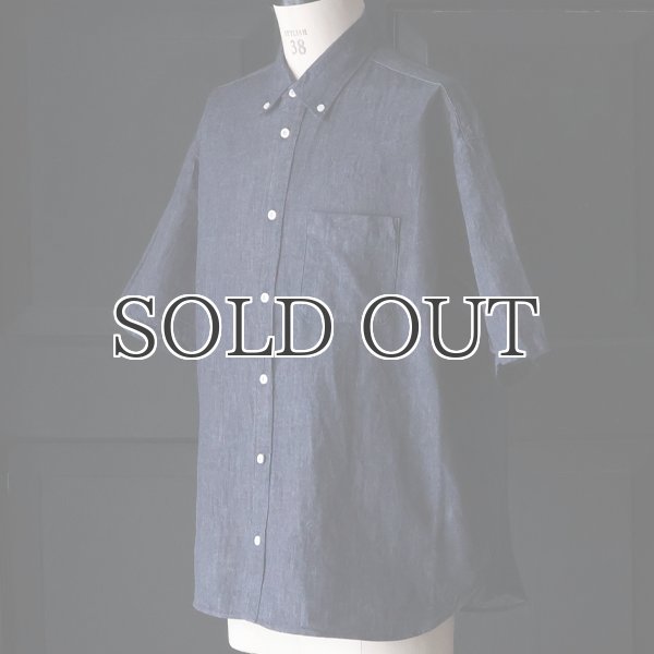 画像7: 「備後」 6オンス ムラデニム 釦ダウン ボク シーAライン ハーフスリーブシャツ【MADE IN JAPAN】『日本製』/ Upscape Audience (7)