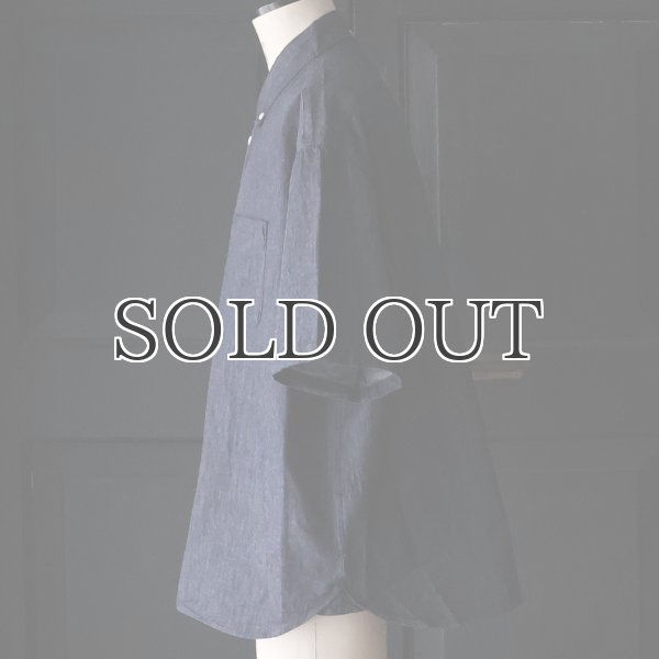 画像8: 「備後」 6オンス ムラデニム 釦ダウン ボク シーAライン ハーフスリーブシャツ【MADE IN JAPAN】『日本製』/ Upscape Audience (8)