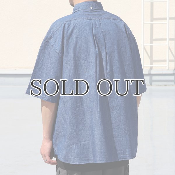 画像6: 「備後」 6オンス ムラデニム 釦ダウン ボク シーAライン ハーフスリーブシャツ【MADE IN JAPAN】『日本製』/ Upscape Audience  (6)