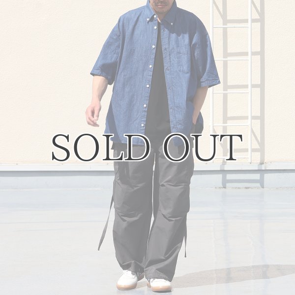 画像7: 「備後」 6オンス ムラデニム 釦ダウン ボク シーAライン ハーフスリーブシャツ【MADE IN JAPAN】『日本製』/ Upscape Audience  (7)