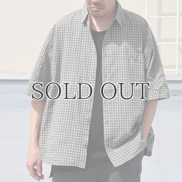 画像3: 播州織 ドビーミニチェック レギュラーカラー ボクシーAライン ハーフスリーブ ワーク シャツ【MADE IN JAPAN】『日本製』/ Upscape Audience (3)