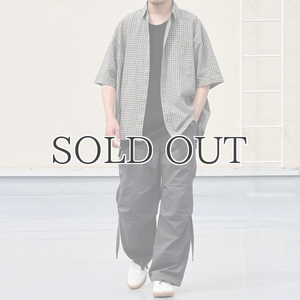 画像7: 播州織 ドビーミニチェック レギュラーカラー ボクシーAライン ハーフスリーブ ワーク シャツ【MADE IN JAPAN】『日本製』/ Upscape Audience (7)