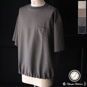 画像: Naturemier TM (ナチュレミア) TECH リネンライク トロワッシャー ドローコードバルーン クルーネック ハーフスリーブシャツ【MADE IN JAPAN】『日本製』/ Upscape Audience