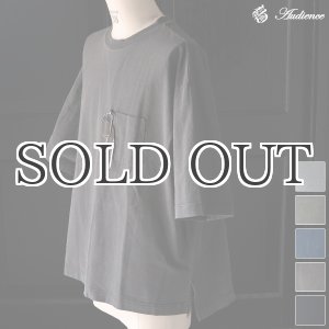 画像: ピグメント 米綿（USAコットン）16/-天竺（8.45オンス）グラスポケ付き クルーネック ハーフスリーブ ボクシー Tシャツ / Audience