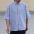 画像2: 播州織オックスフォード ボタンダウン ボクシーAライン ハーフスリーブシャツ【MADE IN JAPAN】『日本製』/ Upscape Audience (2)