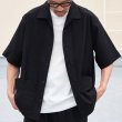 画像2: 綿麻ビンテージキャンバス ピンタック ハーフスリーブ オープンカラーシャツ / Audience (2)