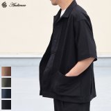 画像: 綿麻ビンテージキャンバス ピンタック ハーフスリーブ オープンカラーシャツ / Audience