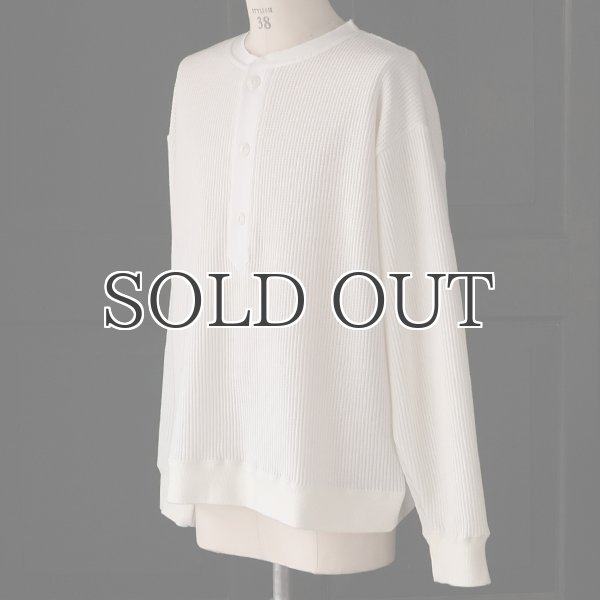 画像3: ウールビッグワッフル 布帛ヘンリーネック ニットソー【MADE IN JAPAN】『日本製』 / Upscape Audience (3)