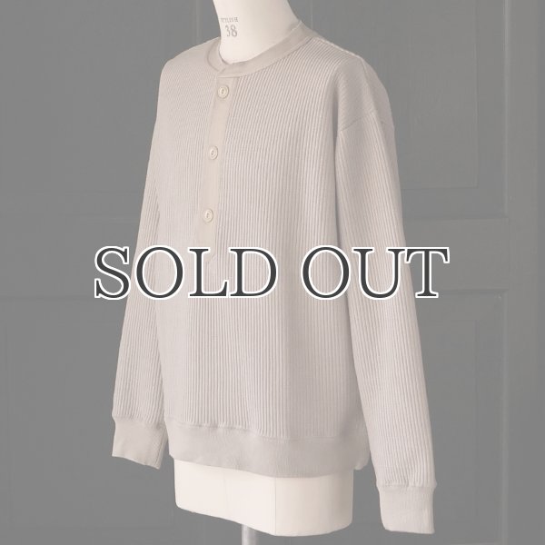 画像5: ウールビッグワッフル 布帛ヘンリーネック ニットソー【MADE IN JAPAN】『日本製』 / Upscape Audience (5)