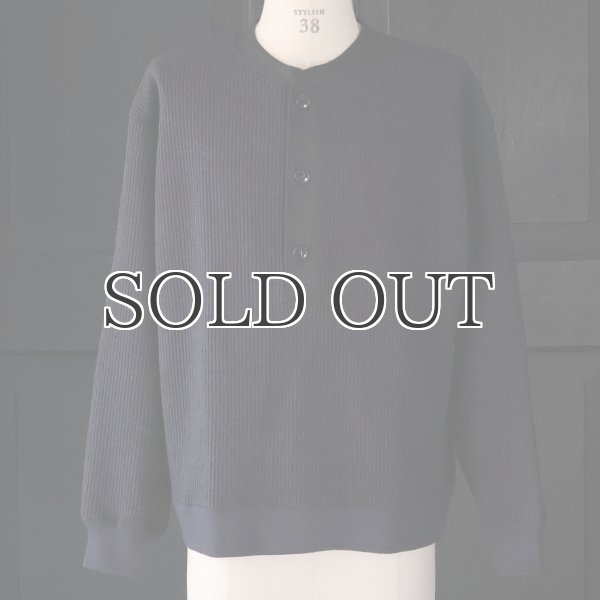 画像6: ウールビッグワッフル 布帛ヘンリーネック ニットソー【MADE IN JAPAN】『日本製』 / Upscape Audience (6)