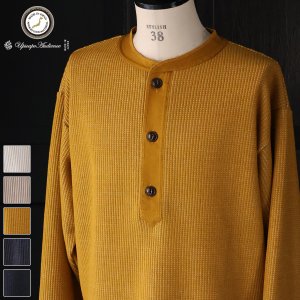画像: ウールビッグワッフル 布帛ヘンリーネック ニットソー【MADE IN JAPAN】『日本製』 / Upscape Audience