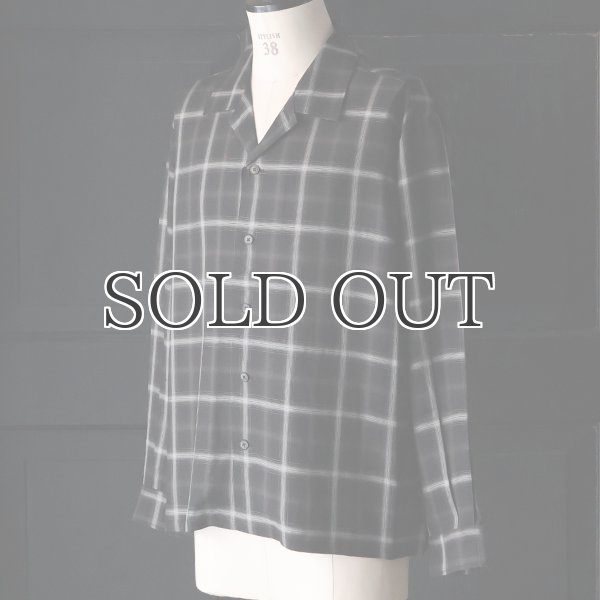 画像9: 「西脇」 レーヨン オンブレチェック オープンカラー 長袖シャツ【MADE IN JAPAN】『日本製』/ Upscape Audience (9)
