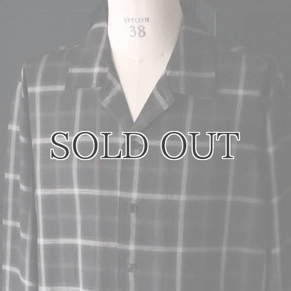 画像13: 「西脇」 レーヨン オンブレチェック オープンカラー 長袖シャツ【MADE IN JAPAN】『日本製』/ Upscape Audience (13)