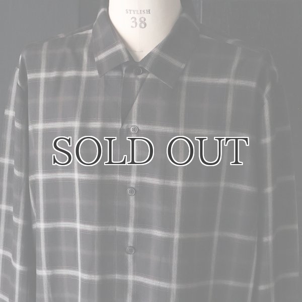 画像14: 「西脇」 レーヨン オンブレチェック オープンカラー 長袖シャツ【MADE IN JAPAN】『日本製』/ Upscape Audience (14)