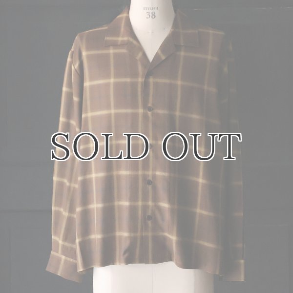 画像3: 「西脇」 レーヨン オンブレチェック オープンカラー 長袖シャツ【MADE IN JAPAN】『日本製』/ Upscape Audience (3)