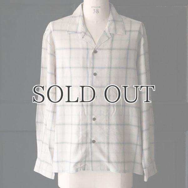 画像6: 「西脇」 レーヨン オンブレチェック オープンカラー 長袖シャツ【MADE IN JAPAN】『日本製』/ Upscape Audience (6)