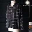 画像1: 「西脇」 レーヨン オンブレチェック オープンカラー 長袖シャツ【MADE IN JAPAN】『日本製』/ Upscape Audience (1)