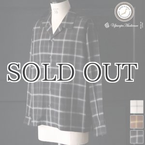 画像: 「西脇」 レーヨン オンブレチェック オープンカラー 長袖シャツ【MADE IN JAPAN】『日本製』/ Upscape Audience