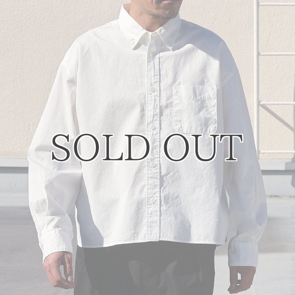 画像2: 「遠州」7オンス チノクロス ボタンダウン ボクシー クロップド 長袖シャツ【MADE IN JAPAN】『日本製』/ Upscape Audience (2)