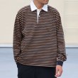 画像3: 透湿・UVカット「多機能COTTON」 引揃ハイゲージ天竺 & ボーダー (7オンス) ラグビーポロ 長袖 Tシャツ【MADE IN JAPAN】『日本製』/ Upscape Audience (3)