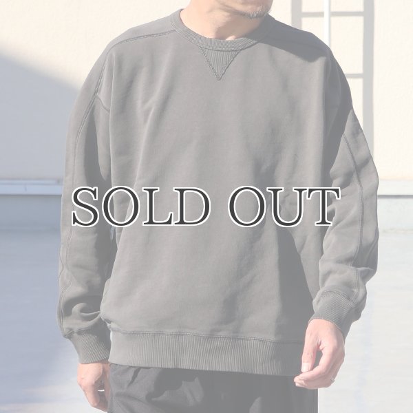 画像2: ピグメントヘビー裏起毛(14オンス)ミリタリースリーブ ガゼットクルーネック / Audience (2)