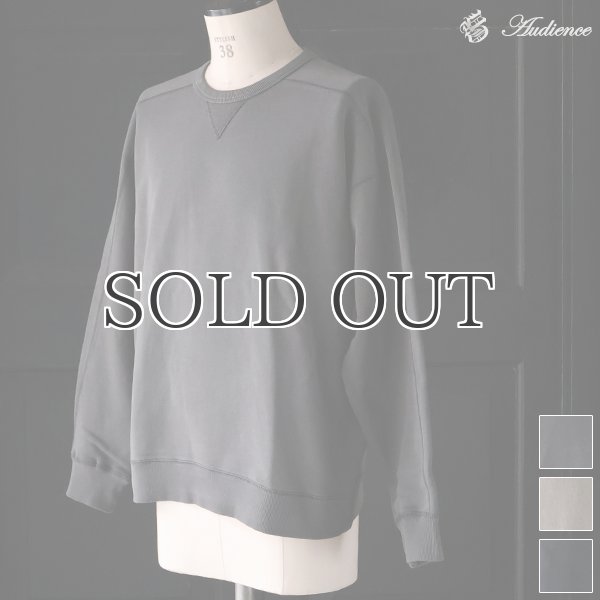 画像1: ピグメントヘビー裏起毛(14オンス)ミリタリースリーブ ガゼットクルーネック / Audience (1)