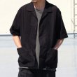 画像2: 綿麻キャンバス ハーフスリーブ オープンカラー キューバシャツ / Audience (2)