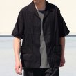 画像3: 綿麻キャンバス ハーフスリーブ オープンカラー キューバシャツ / Audience (3)