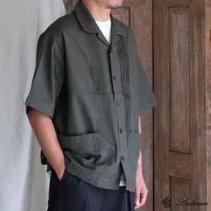 画像: 綿麻キャンバス ハーフスリーブ オープンカラー キューバシャツ / Audience