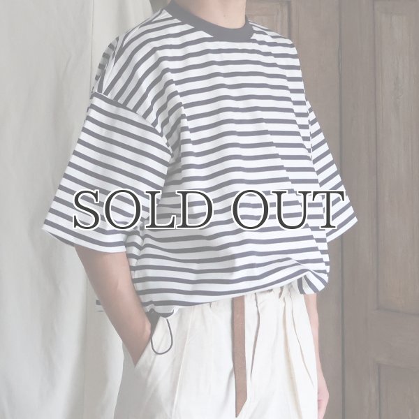 画像14: VORTEX 8オンス (MVS天竺) ボーダー ハーフスリーブ ドローコード バルーン Tシャツ【MADE IN JAPAN】『日本製』/ Upscape Audience (14)