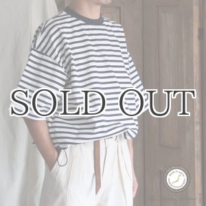 画像: VORTEX 8オンス (MVS天竺) ボーダー ハーフスリーブ ドローコード バルーン Tシャツ【MADE IN JAPAN】『日本製』/ Upscape Audience