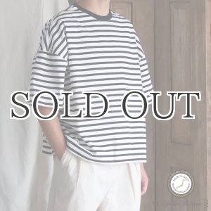 画像: VORTEX 8オンス(MVS天竺) ボーダー クルーネック ハーフスリーブ クロップドTEE【MADE IN JAPAN】『日本製』/ Upscape Audience