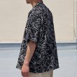 画像5: 「丹後」 ライトアムンゼン(梨地) 捺染 モノトーンフラワー “マシンプリント” オープンカラー ハーフスリーブシャツ【MADE IN JAPAN】『日本製』/ Upscape Audience (5)